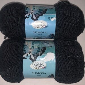 2 Yarn Bee Mimosa Yarn Skeins - Mimosa Color black  62% Cotton 38% Rayon …